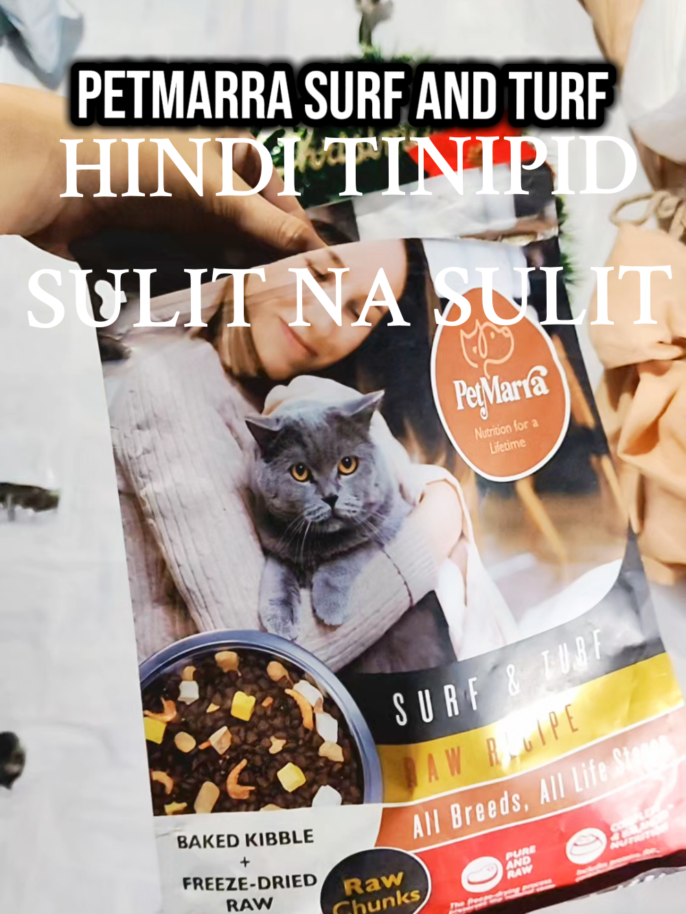 Hindi Tinipid SULIT na SULIT PetMarra  new flavor surf and turf Ang bango at nakakatakam sya.#petmarra #petmarracatfood #petmarradogfood #petmarradryfood #catfood 