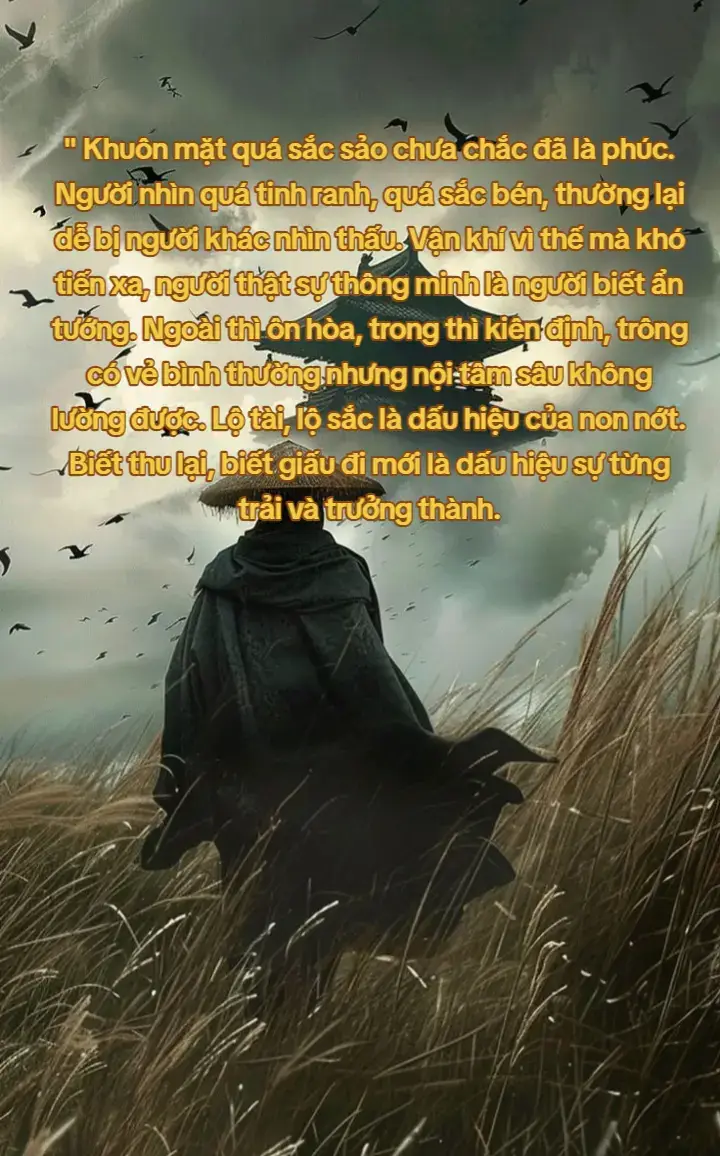 Thánh nhân như nước vô hình, hiện thân đúng lúc, ẩn mình đúng khi. Vô thân vô tướng vô vi.