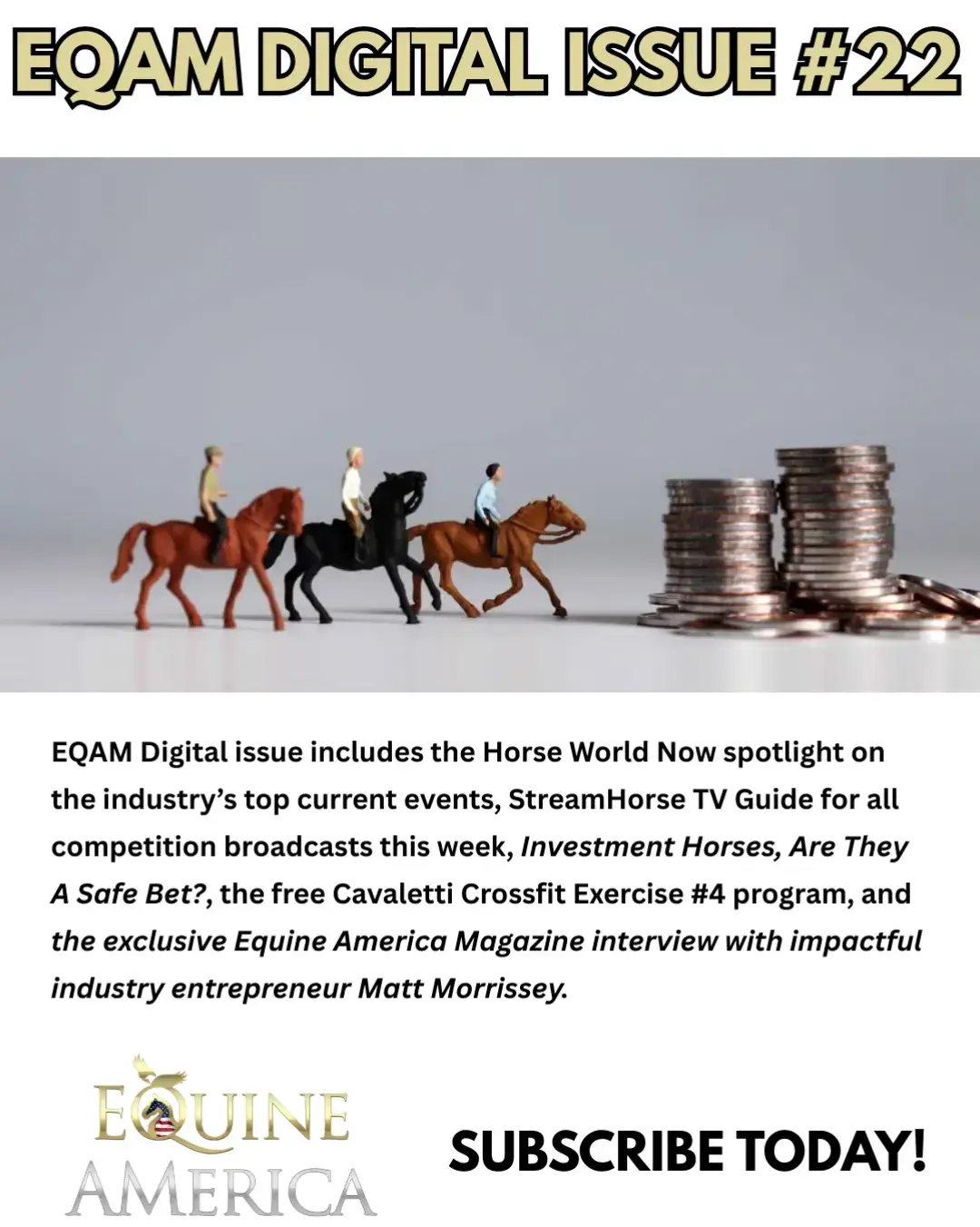 📢 Equine America Magazine, the #1 eventing magazine in the world, is thrilled to announce the launch of EQAM Digital! 📥 For just $4.99 per month, you’ll receive two digital issues per week, every Tuesday and Thursday, packed with exclusive content not found anywhere else in the world. 🐴 OVER 100 ISSUES PER YEAR! Click here to subscribe 👇 https://eqam-digital.beehiiv.com/UPGRADE #equestrian #equine #horses #horseriding 