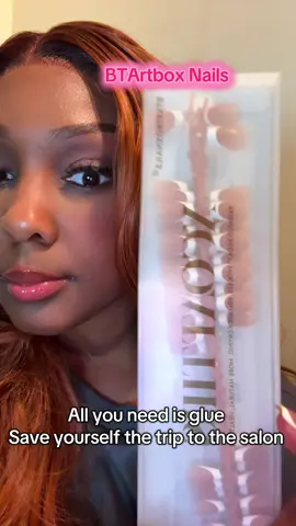 BTArtbox Nails 💅🏾 are my secret to saving time and skipping the salon. Quick and simple, all you need is nail glue! Thanks #btartboxnails #pressons #frenchtip #giftsforher #blackfriday 