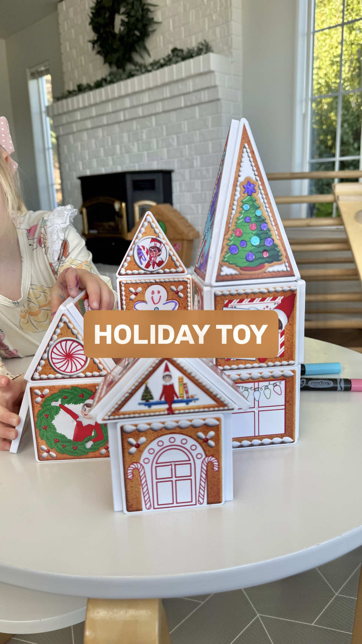 Magnetic tile gingerbread house linked in my bio 🫶🏻