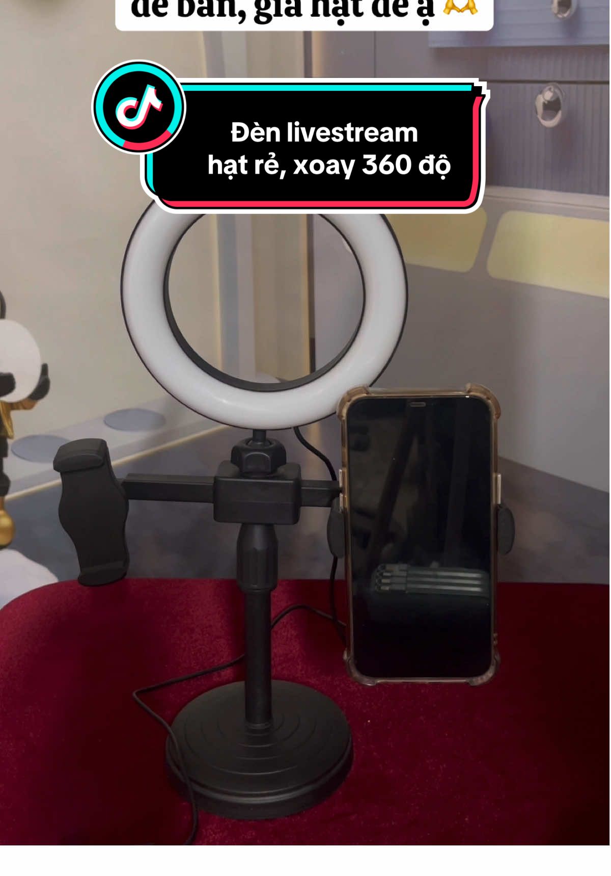 Đèn livestream giá hạt rẻ , có 2 giá đỡ điện thoại cùng đèn 3 chế độ sáng 🥰🥰🥰🥰 #denlivestream #denlivestreamdeban #xaykenhtiktok #tiktok #giadodienthoaixoay360 