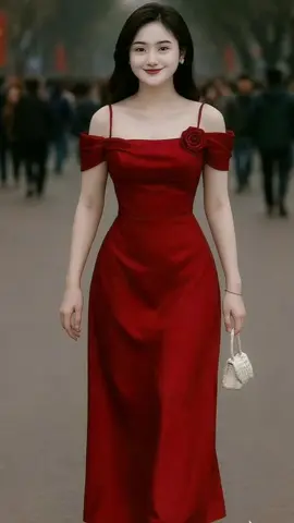 váy lụa rớt vai có hoa dáng dài##váythiếtkế #váydutiec #đầmthietkecaocap #xuhuongtiktok 