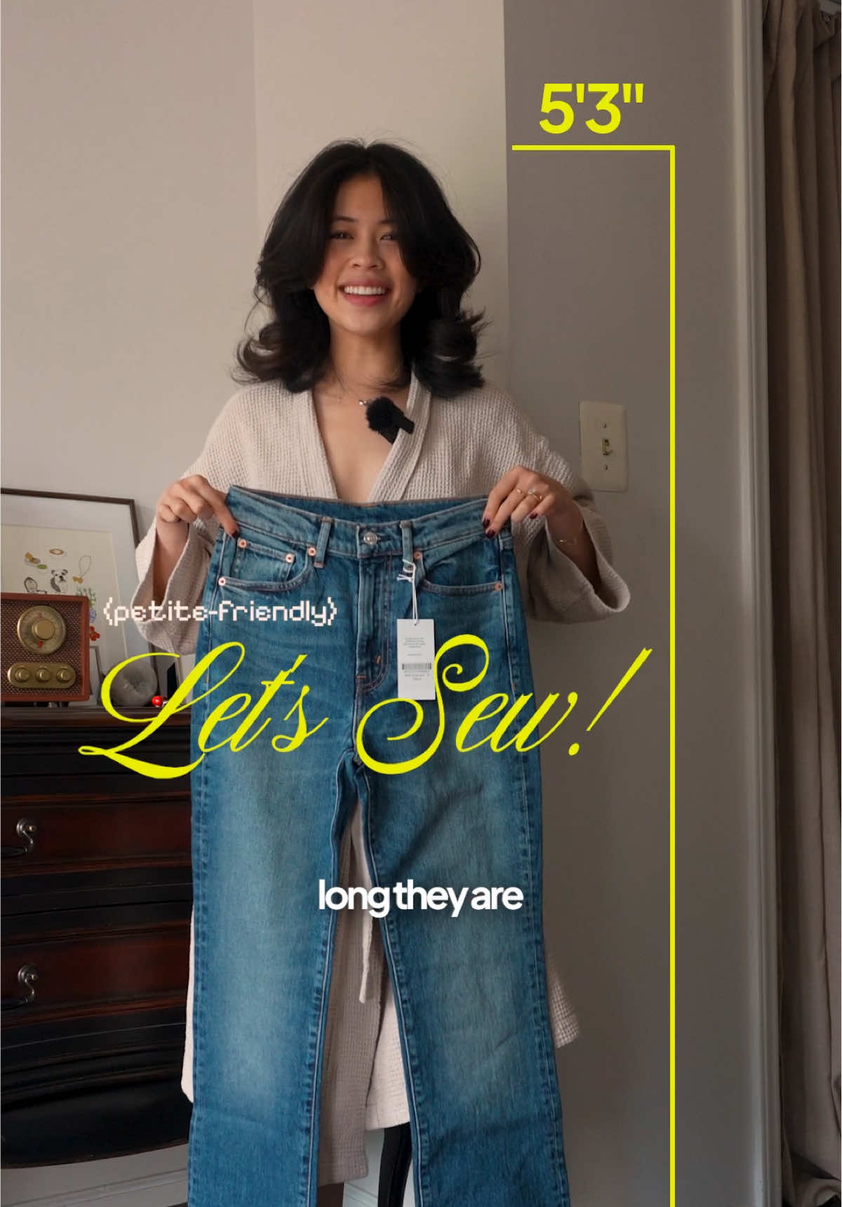 any jeans can be petite-friendly if you can sew! jeans are @Buck Mason roper jeans (btw they do hem jeans for free, but i always find doing it myself gives me the best options!) want to start sewing?  ask me! im always happy to answer questions on how you can start :)! #hemmingjeans #alterations #denimalterations #sewingtutorial #buckmason 