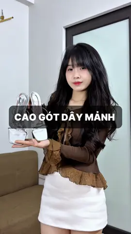 Guốc hai dây mảnh ánh bạc dễ mix đồ lắm nè #fpy #xuhuong #guocdaymanh #giaycaogot #caogotdaymanh 