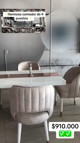 Hermoso comedor de 4 puestos de lujo ✨🥰 Para más información vía WhatsApp 📱3206443795📱 . . . . Envíos nacionales 🚛🇨🇴 #colombia #medellín #bogota #parat #neivahuila 