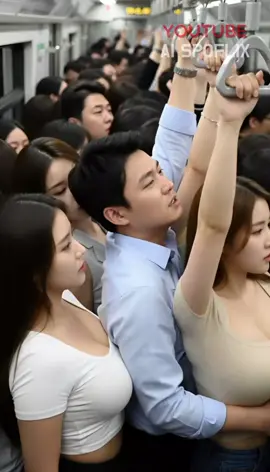 혼잡한 도쿄 전철 | Crowded Tokyo Train #aiart #지하철 #電車 #shorts 