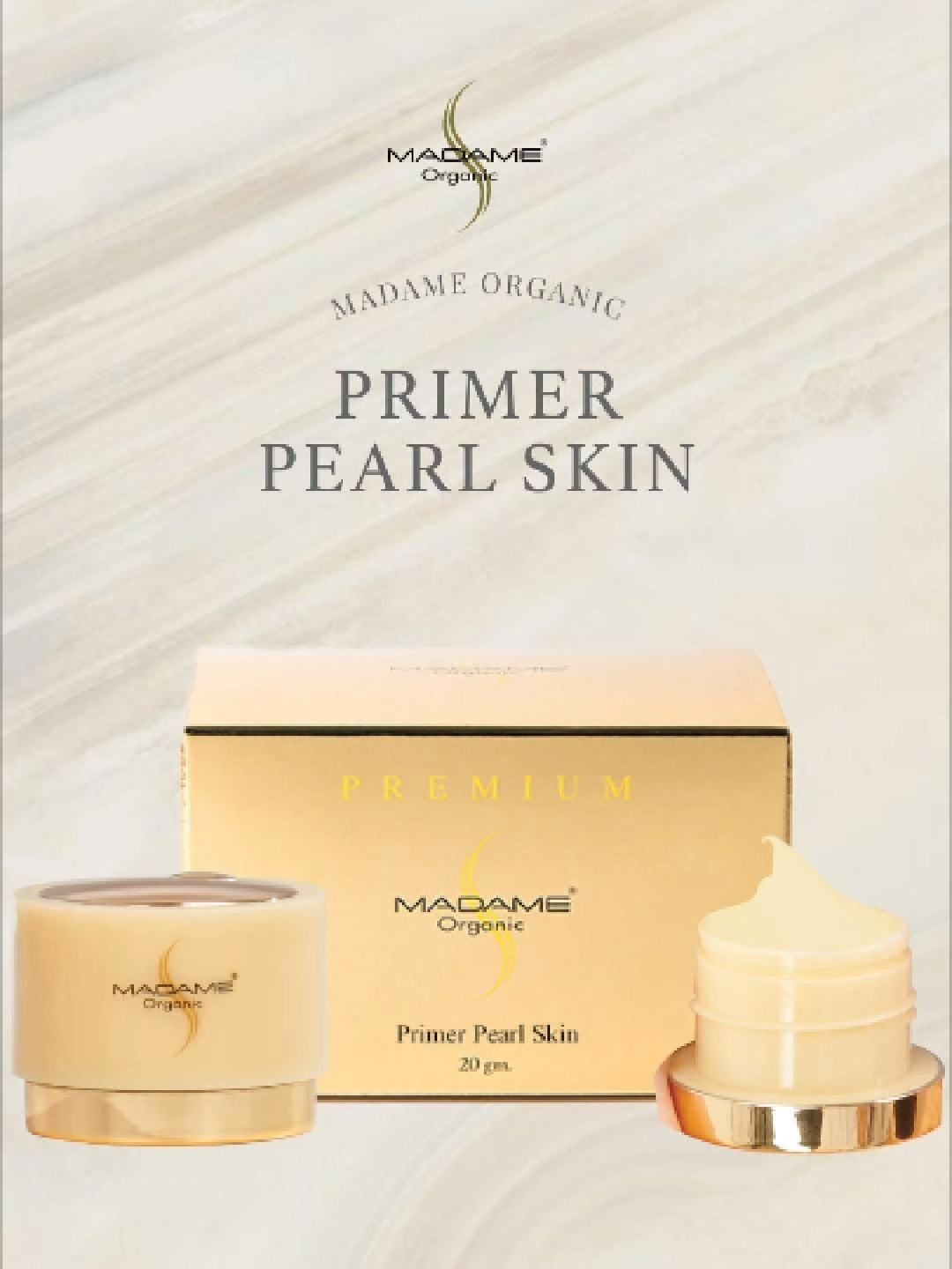 Madame Organic Primer Pearl Skin ครีมไข่มุกมาดามออร์แกนิก  อุดมด้วยสารสกัดจากไข่มุกธรรมชาติ  ที่ดูแลปัญหาผิวแพ้ง่าย ฝ้า กระ สิว ช่วยลดการสร้างเมลานิน เพิ่ม Collagen และ Elastin ในผิว #ครีมไข่มุก #เพิร์ลสกินครีมไข่มุก #ครีมมาดามออร์แกนิก