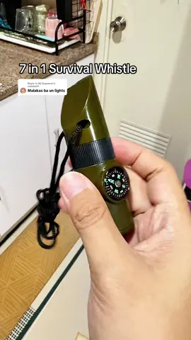Replying to @Mj Suqueron light test ng 7 in 1 survival whistle 💡 Grab mo na habang mura pa sa yellow basket #Whistle #SOS #EMERGENCY #gobag #7in1SurvivalWhistle 