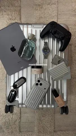 Some daily men’s essentials 🙏🏿 #travelessentials #mensessential #rimowa #iphone17pro #mercedesbenz 