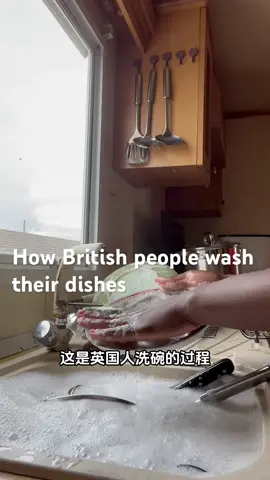 英国人洗完碗不把泡泡冲走，让它在碗碟上自然干掉 #英国人洗碗 #英国特色 #英国