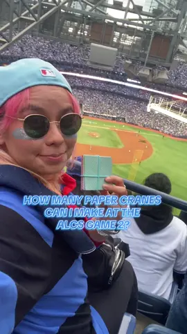 Do I just keep paper in my purse? Yes. TBH I was only gonna make one but then I was sad  #alcs #bluejays #torontovsseattle #papercrane #baseball 