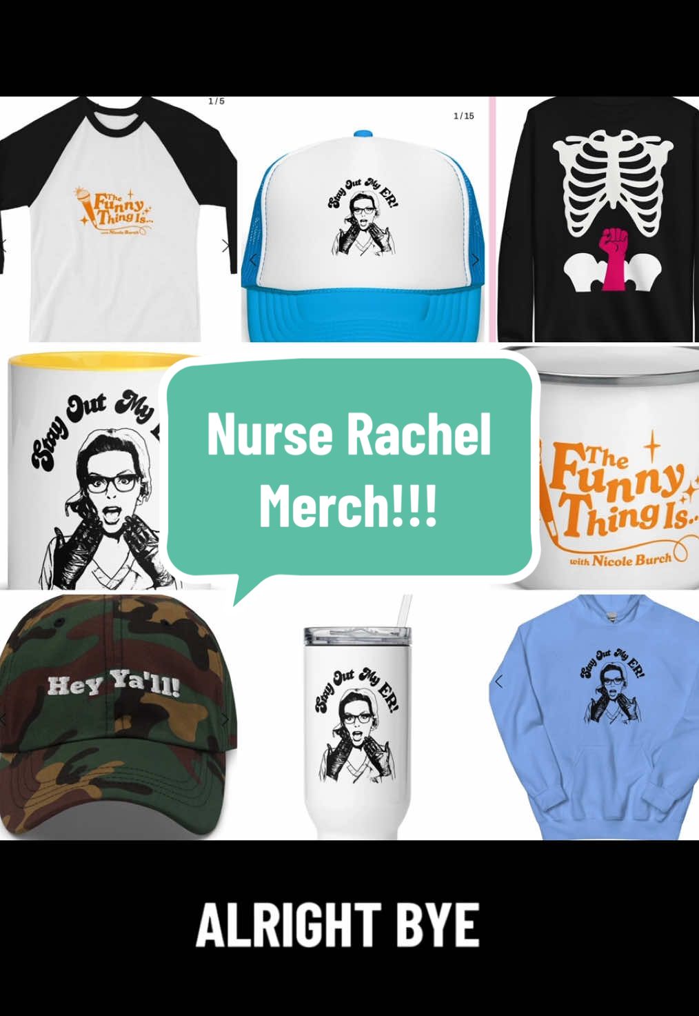 NicoleComedy.com/store is up and running!!! Let me know what you guys think or what you would like added!  #nurserachel #merch #shop #xray #comedy 