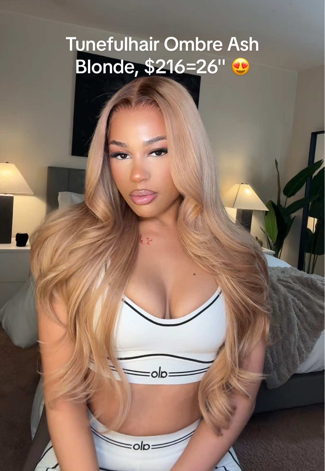 I’ve gotten so much better with styling my hair, @Tunefulhair @Tunefulhairwig 26” ombré ash blonde frontal wig 🤍 link in bio