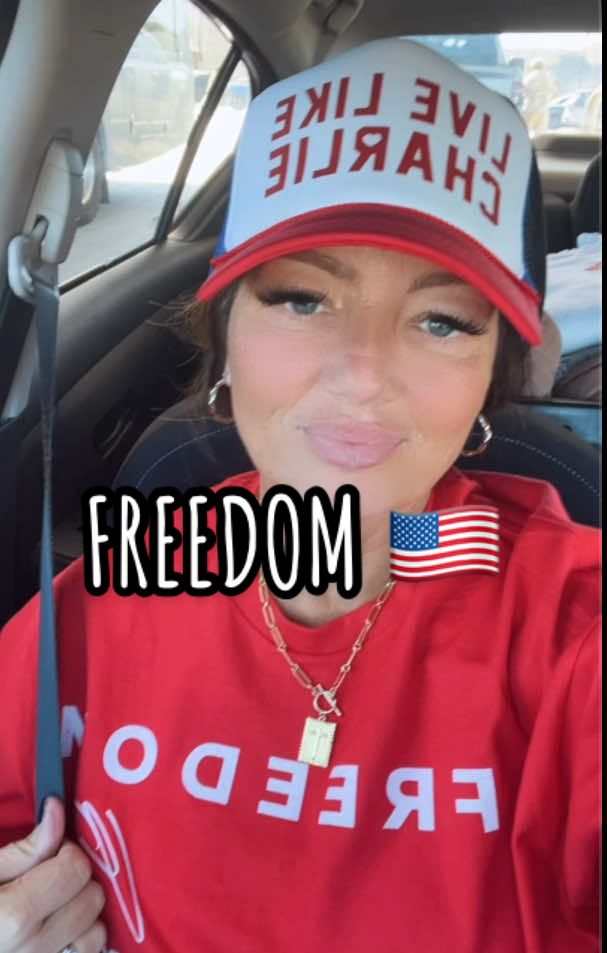 Never backdown from truth! #freedom #charliekirk #freedomofspeech #october14th #redwhiteandblue 