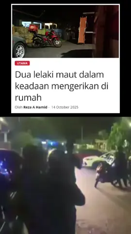 Dua beradik ditemukan maut dalam keadaan mengerikan di sebuah rumah di Taman Cempaka 2, Durian Tunggal di sini, malam tadi. Menurut sumber, mayat mangsa yang dipercayai abang ditemukan dengan kesan tetakan manakala mayat adik lelakinya ditemukan dalam keadaan tergantung.Sumber berkata, mayat lelaki pertama disedari orang awam yang memaklumkannya kepada pihak polis kira-kira jam 7 malam tadi. Sebaik anggota polis tiba di tempat kejadian, didapati seorang lagi lelaki berada dalam bilik berlainan dalam keadaan tergantung.Kes termasuk punca kejadian masih dalam siasatan,” katanya. Sementara itu tinjauan di lokasi mendapati ambulans dan pasukan polis sedang melakukan pemeriksaan dan siasatan.#melaka #bangsa #india #rip 