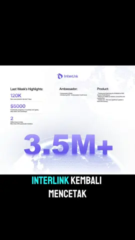 🌍 Lebih dari 120.000 pengguna baru bergabung dengan InterLink minggu ini! Komunitas manusia nyata tumbuh lebih cepat dari sebelumnya 💪 Dengan hadirnya Ambassador Credit Score (ACS) dan Human Credit Score (HCS), kepercayaan kini jadi kekuatan utama di dunia Web3. #fyp #tiktok #foryou #interlink #ITLG   