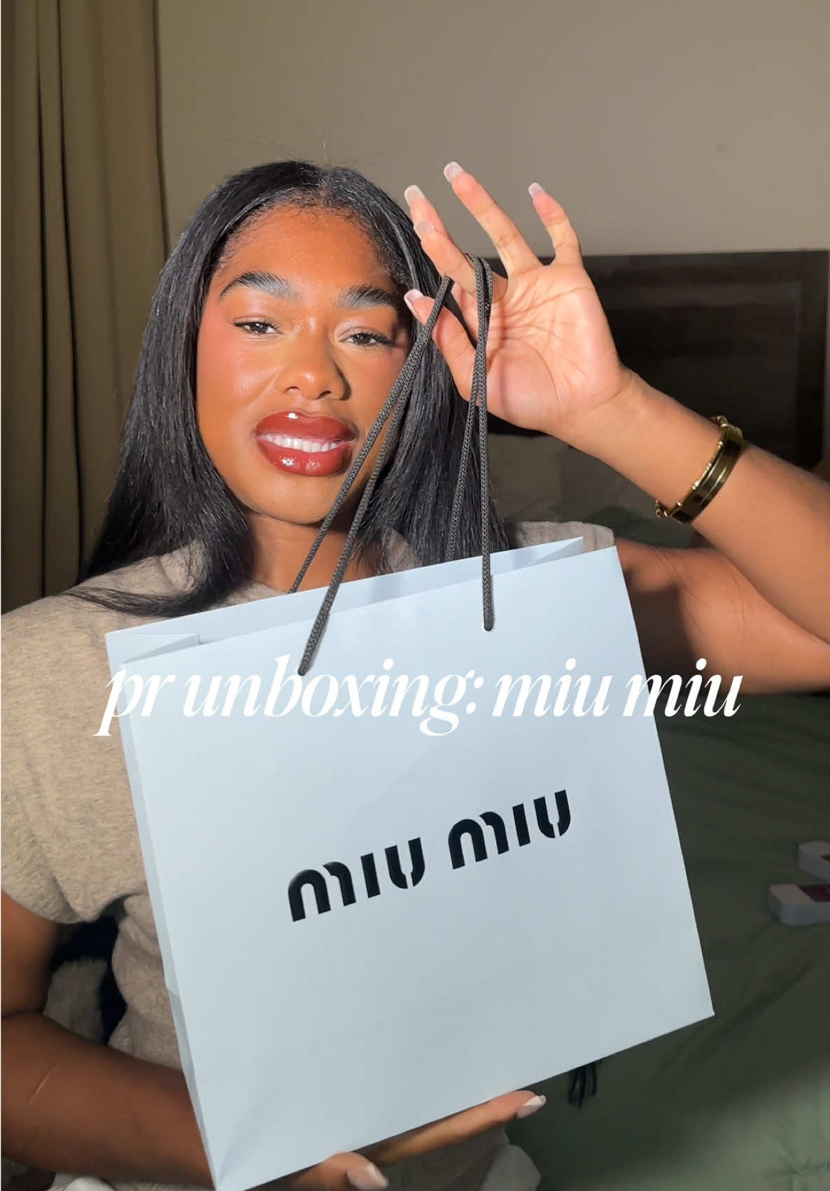 This is actually insane? Thank you so much! @Miu Miu 🤍 #giftedbymiumiu #miutine #miutinebydefinition 
