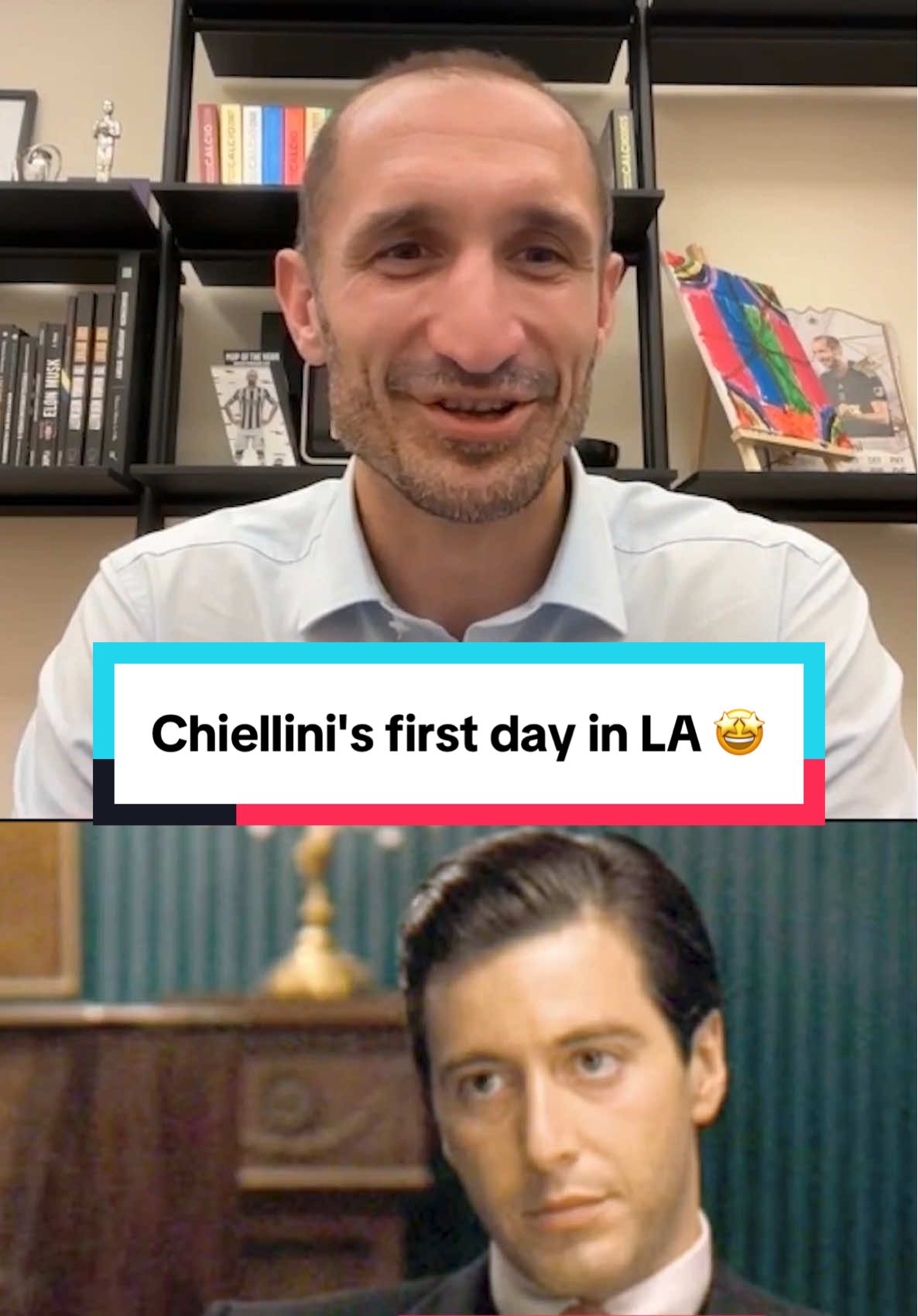Giorgio Chiellini turned Hollywood real quick after arriving in Los Angeles. 🤩 #alpacino #sylvesterstallone #rocky #movie #la 