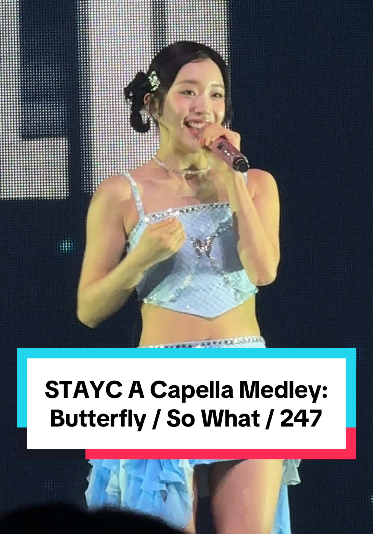 We had the incredible opportunity at the @STAYC show in Atlanta to see an a capella medley of “Butterfly”, “So What”, and “247” and the crowd was really into it! #stayc #swith #kpop #kpopfyp #kpopconcert 