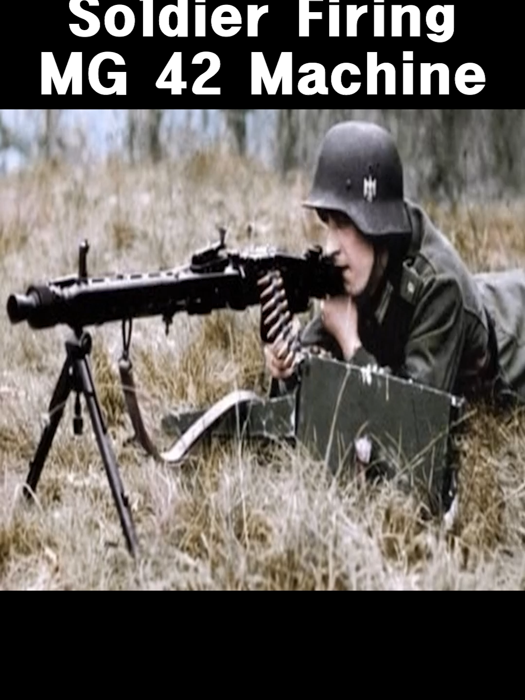 WW2 German Soldier Firing MG 42 Machine Gun  #WW2 #WorldWar2 #WWII #GermanArmy #Wehrmacht #MG42 #MachineGun #Firing #CombatFootage #MilitaryHistory #Colorized #GermanSoldier #EasternFront #WesternFront #AxisForces #WarDocumentary