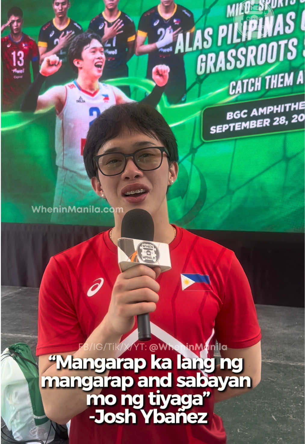 @wimsports: Ang advice ni @im_joshiee sa mga gusto maging atleta? Mangarap lang at magsumikap! @alaspilipinasvolley  Nanggaling pa sa isa sa mga magagaling na libero natin ang advice! 🎥 @nikkiviolaa 