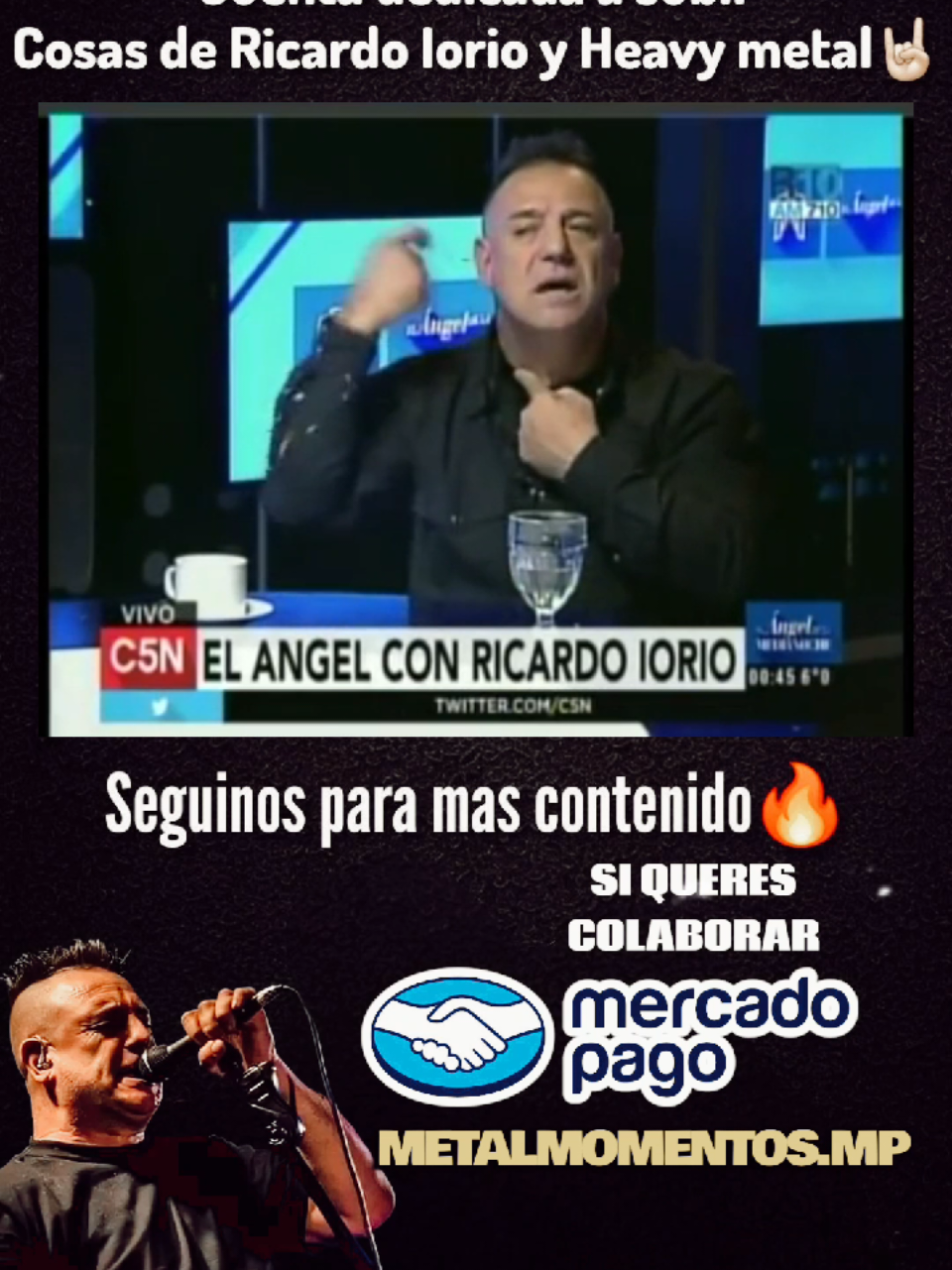 Iorio: 25 centavos tiene que valer el aceite. #iorio #ricardoiorio #almafuerte #babyetchecopar #rocknacional 