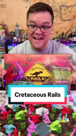 Cretaceous Rails is PHENOMENAL and not just because it’s packed with train fulls of dinosaurs! @Spielcraft Games #boardgames #dinosaurs #cretaceousrails 