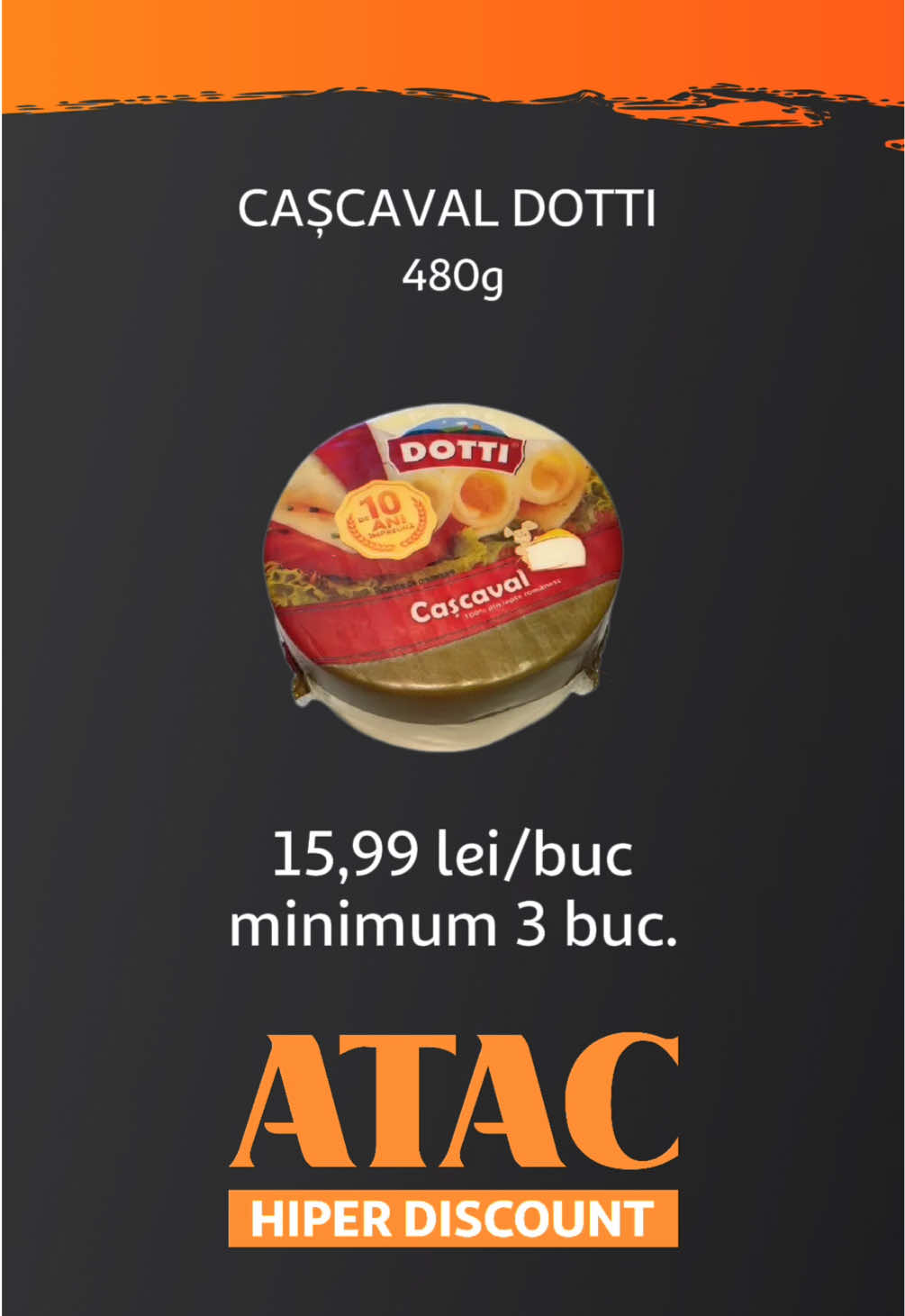 Recunoaște, ai zis că nu mai cumperi nimic, dar prețul ăsta mic la cașcavalul Dotti e prea bun să nu îl pui în coș.😋 #atachiperdiscount  #joscupreturile #maimultmaiavantajos