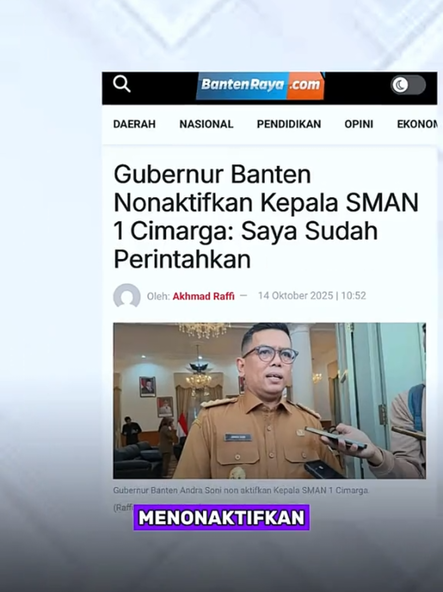 saya ktp banten  Ijin Menyampaikan Pendapat Ya Pak Gubernur Banten @andrasoni_12  bu Guru  Menampar siswa Tidak Dibenarkan‼️ murid yang merokok di lingkungan sekolah  juga Tidak Dibenarkan‼️ Tolong kedepankan tabayun Semua Pihak Bantu mediasi ya Pak Gubernur Banten  Pak Andra Soni dan mendengarkan dari  kedua belah pihak🙏 Semoga Kedepan dunia pendidikan  Di lingkungan sekolah Semua Bisa Baik Baik  Dan Rukun serta saling menghargai satu sama lain Guru untuk mendidik dan Siswa juga harus sadar  Disekolah untuk belajar dan dididik  Tapi kalo misalkan tetap Bu Gurunya di laporkan Polisi Saya Siapkan Team Lawyer Terbaik  dari @jhonlbflawfirm untuk Mengawal  Hak Hak Hukum Bu Guru Tabayun Lebih Indah Saling memaafkan itu mulia #tabayun #damai #jhonlbflawfirm 
