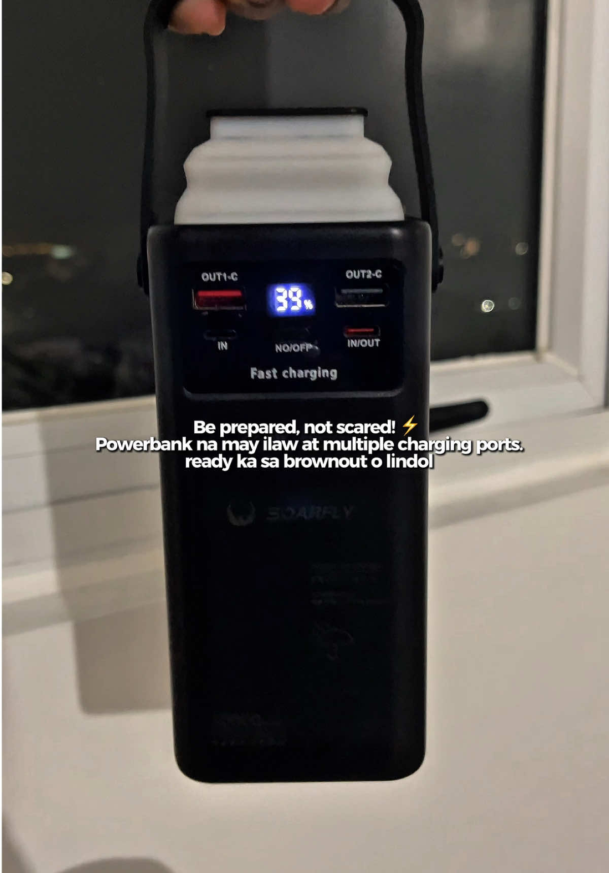 Be prepared, not scared! ⚡ Powerbank na may ilaw at multiple charging ports — ready ka sa brownout o lindol. #emergencylight #emergencykit #gobag #emergencylightwithpowerbank 