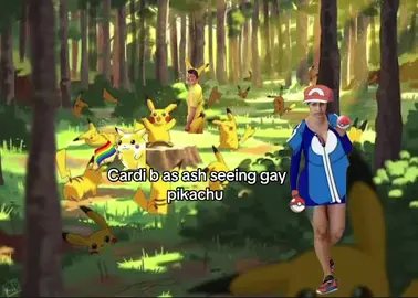 Omg Cardi b you can’t say that.. . . . #pikachu #pokemon #cardi #funny #gay 