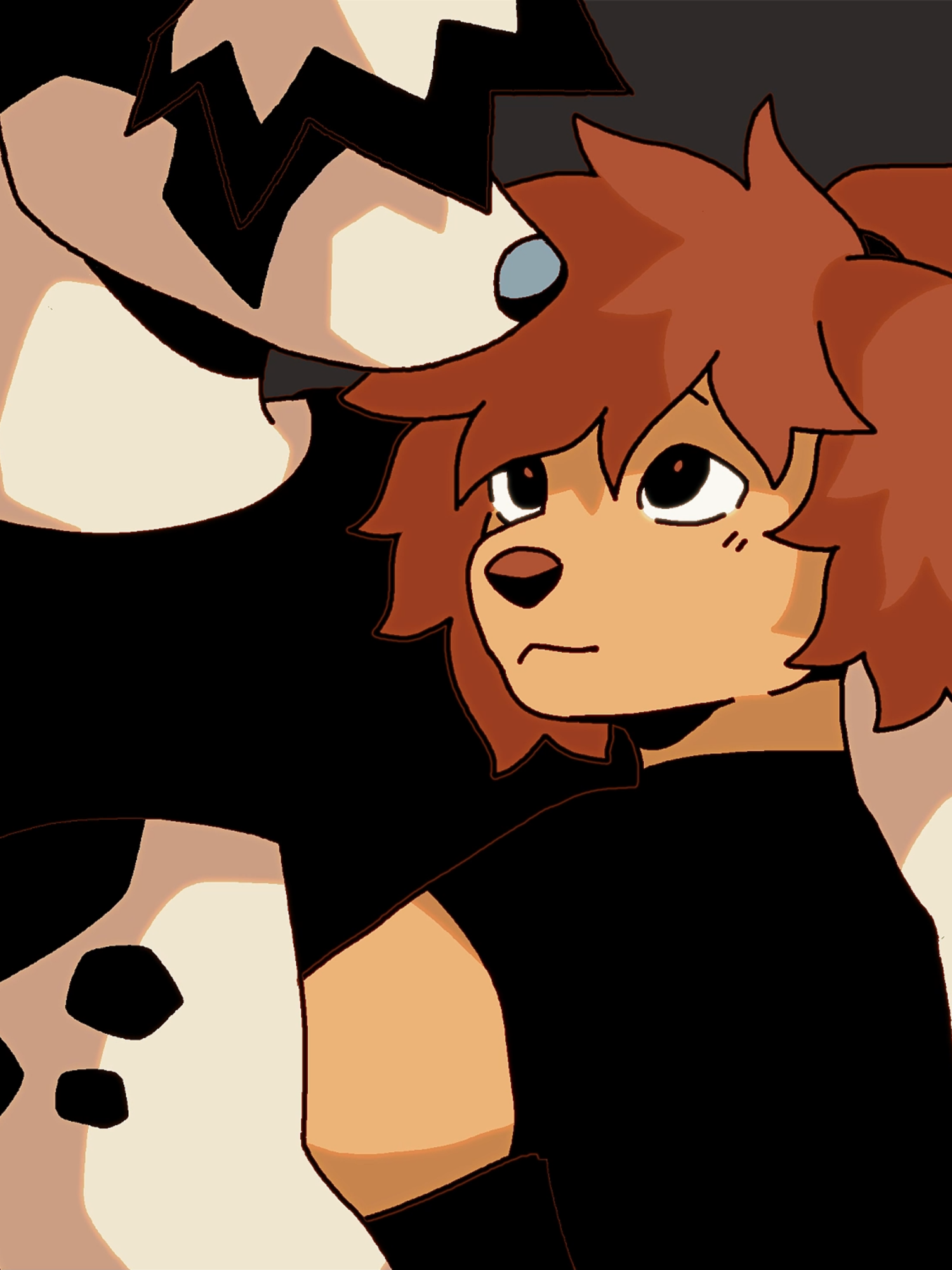 Childhood friends! Back when Soo knew how to smile.  I'm being tormented by my own hand, it has a strain injury and I'm slow af. This simple video took AGES.  Soo belongs to @carnaroe!  #originalcharacter #animationmeme #furryart