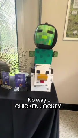 ITS CHICKEN JOCKEY!!!!  😂😆 #Minecraft #chickenjockey #pumpkin 