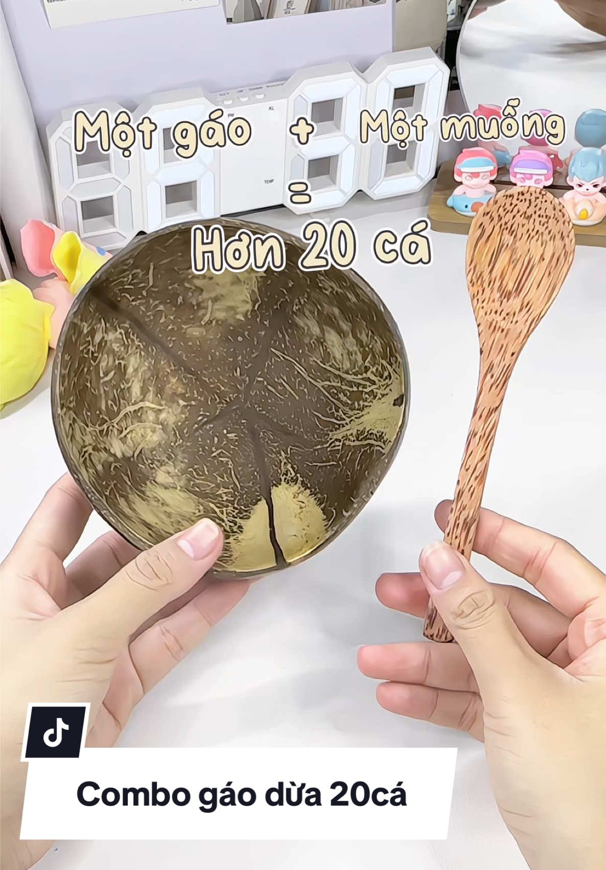 Ê nha ai hay ủ bột pha bột đắp thì sắm liền gáo dừa này nha #combogaodua #gaodua #decor #xuhuong #LearnOnTikTok 