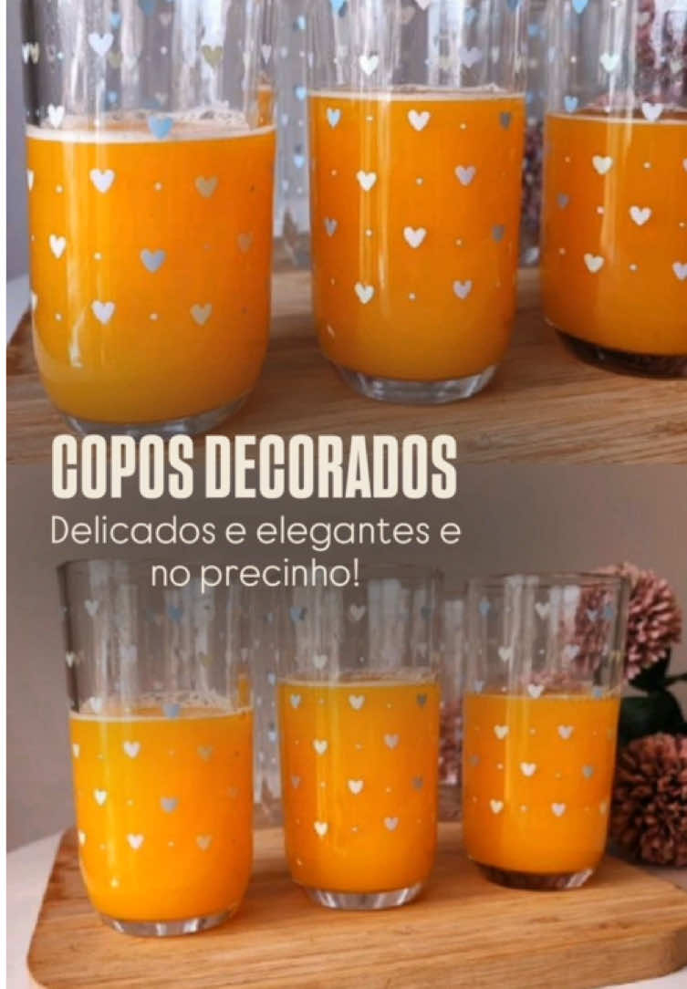 🍷 Elegantes, decorados e apaixonantes 💖 💬 Comenta EU QUERO pra ver o link! #copos #vidro #decorado #elegant #viral 