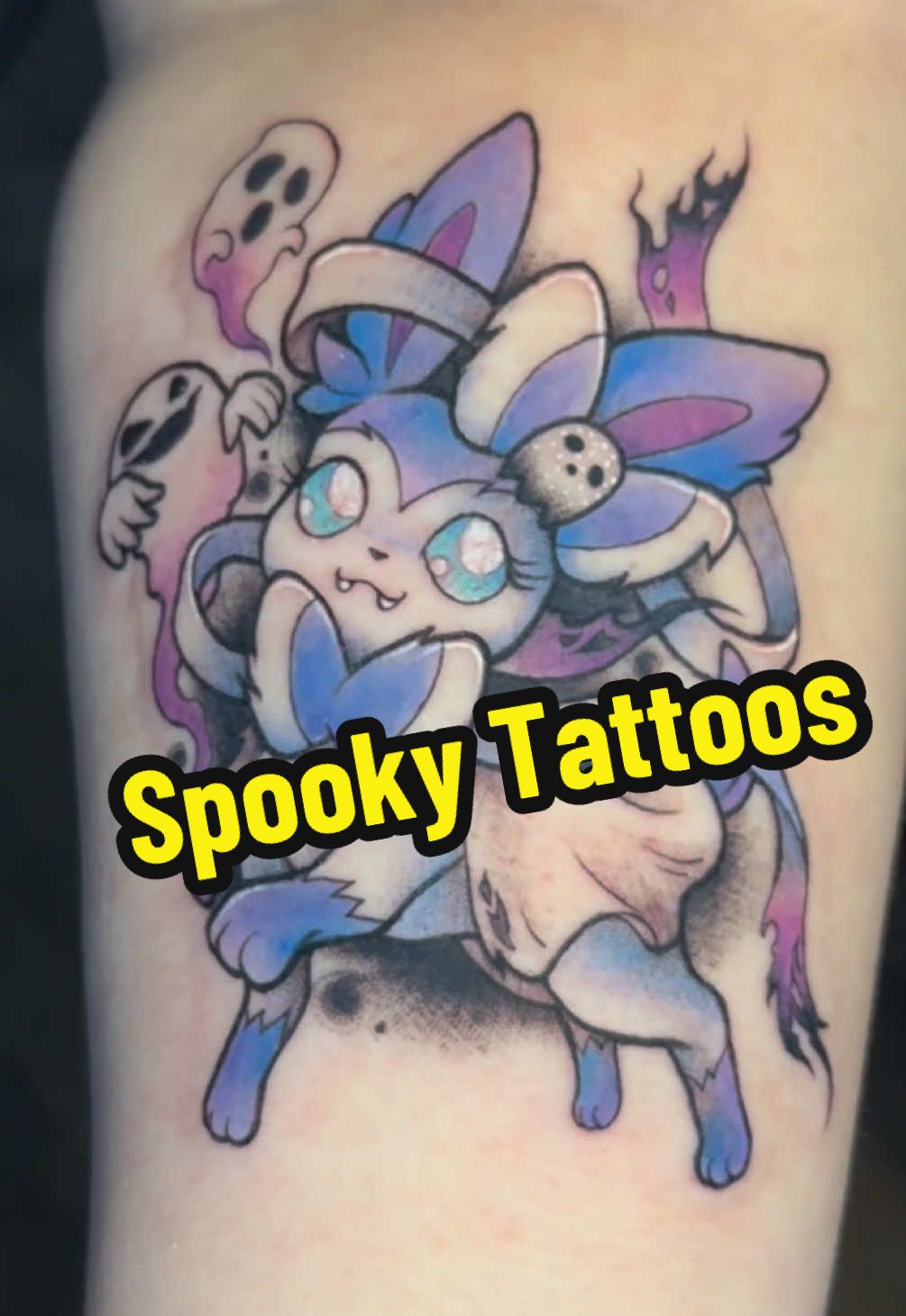 I LOVE OCTOBER👻🎃& I lovvve Halloween Pokémon tattoos!!     Shoutout to all my clients who booked in for this month! I have a few weekday spots open for November, èmail in bio if u got questions :) #PokemonTattooArtist #PokemonFanart @Bittersweet Tattoo #BristolPA 