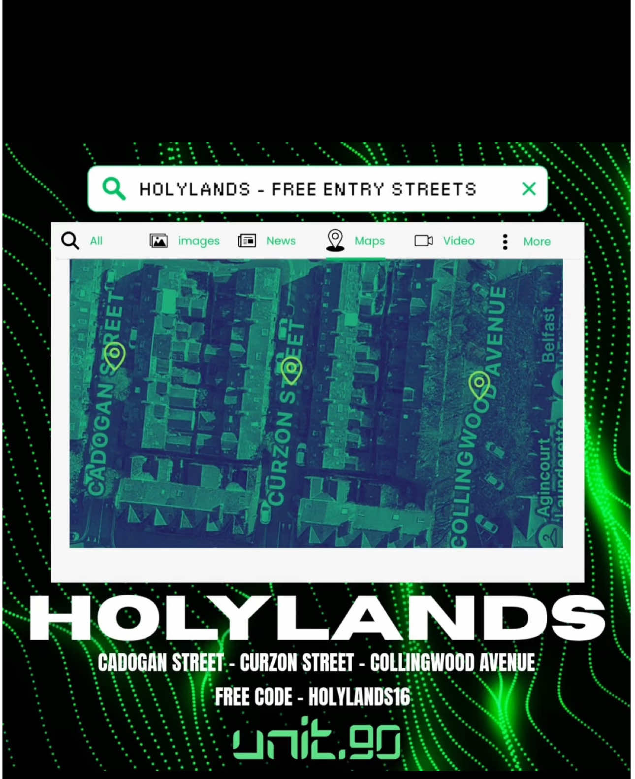 STREET GIVEAWAY 003 Back again this week with more street giveaways - same as last time there will be a very Limited amount of free entries per street on a first-claim basis, must show PROOF OF ADDRESS upon entry.  Winners are as follows… // HOLYLANDS + CADOGAN STREET + CURSON STREET  + COLLINGWOOD AVENUE  // LISBURN ROAD  + TATES AVENUE  + DONNYBROOK STREET + MELROSE STREET // STRANMILLIS  + SANDHURST DRIVE  + STRANDVIEW STREET  + RIVERVIEW DRIVE As mentioned before these are very limited, so go secure them asap — see yous very soon! 🔊🧪