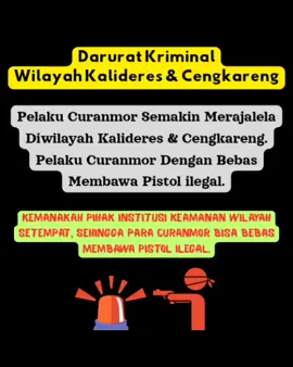 Darurat Kriminal Diwilayah Kalideres & Cengkareng. Para Pelaku Curanmor dengan bebas membawa pistol ilegal. Pihak institusi keamanan harus lebih sigap untuk menangani kasus ini. #polsekcengkareng #polsekkalideres #gerindra #kelurahankalideres #kelurahancengkareng