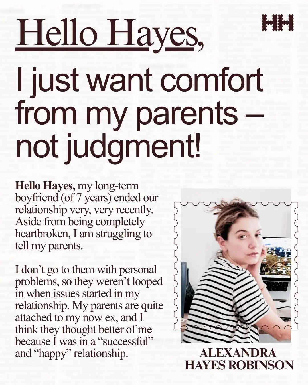 New Hello Hayes out now 💌 talking about when someone who is supposed to comfort you just can’t… #complicatedfamily #breakupadvice  