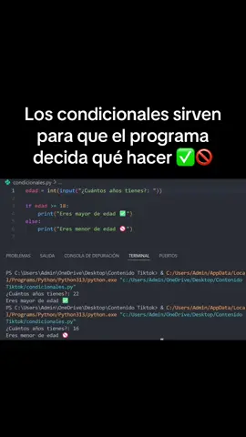 Aprende condicionales en Python en menos de 30 segundos 💻⚡ #Python #Programación #CodeaConGabriel #PythonParaPrincipiantes #CodingTips   