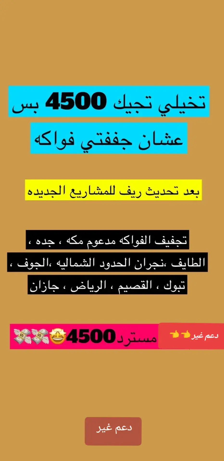 #دعم ريف- دعم- غير -مسترد - #دعم- ريف- الدعم -الريفي- يصل -إلى- 4500 #دعم- ريف- دراسة- جدوى -جديدة دعم ريف  #المملكة_العربية_السعودية🇸🇦#سارعوا_بالطلب_قبل_نفاذ_الكمية😍👌 