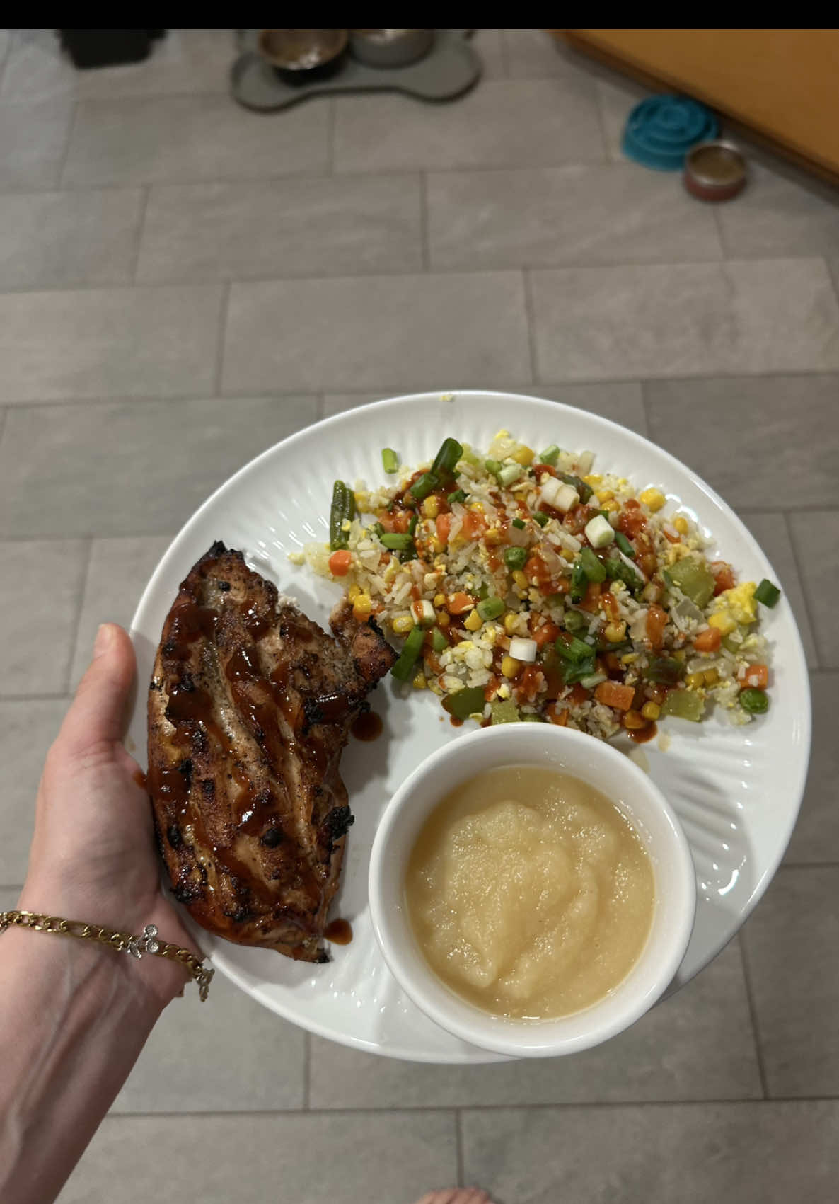 Teriyaki chicken & fried rice yes MAAM  #dinner #chicken #goodeats 