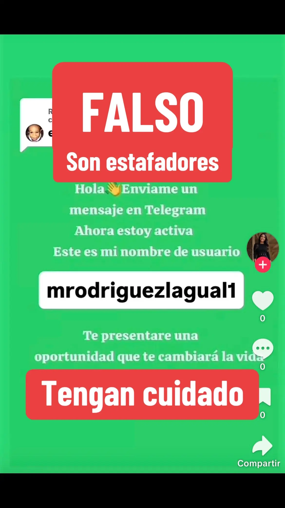 Cuidado con esta gente maliciosa, que se está haciendo pasar por mí!