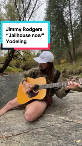 Can’t stop playing one of my favorite songs, “in the jailhouse now”. Here I am sitting on a cool rock in a stream, yodeling away #yodel #countrymusic #acoustic #vocals #singing 