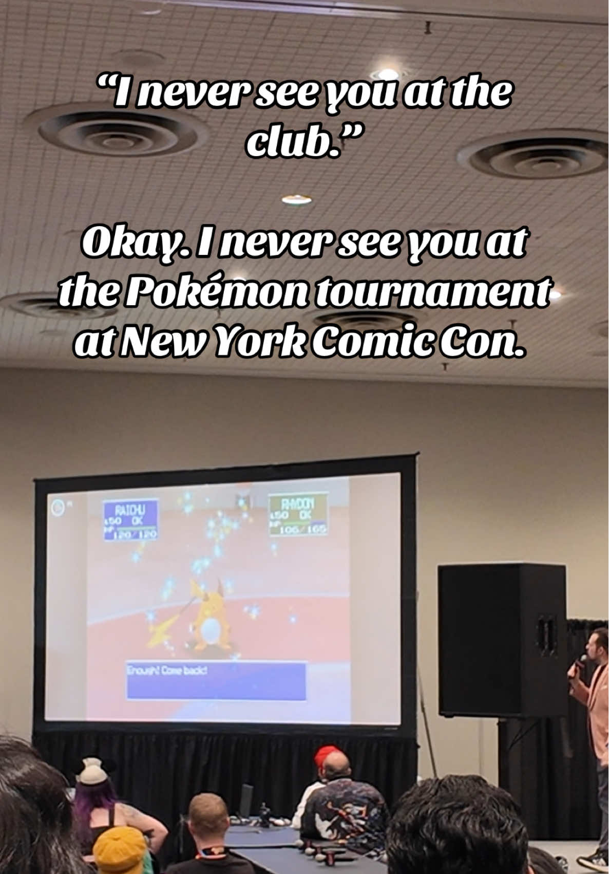 Get in nerds, we’re battling our Pokemon 🤺 @New York Comic Con #nycc #pokemoncommunity #pokemonbattle #pokemongame 