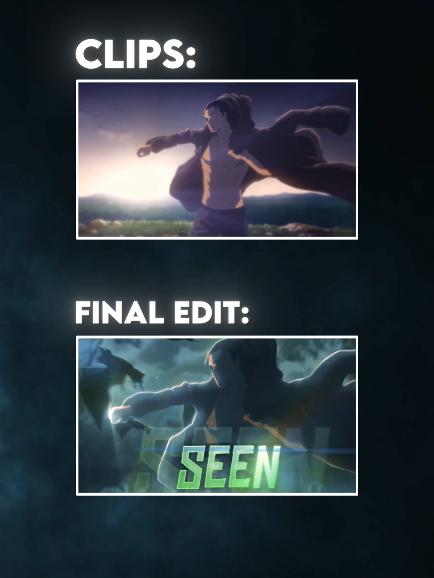 My Editing Process | Raw Clips VS Final Edit! #anime #animeedit #edit #edits #AttackOnTitan #eren #erenyeager #fyp #viral