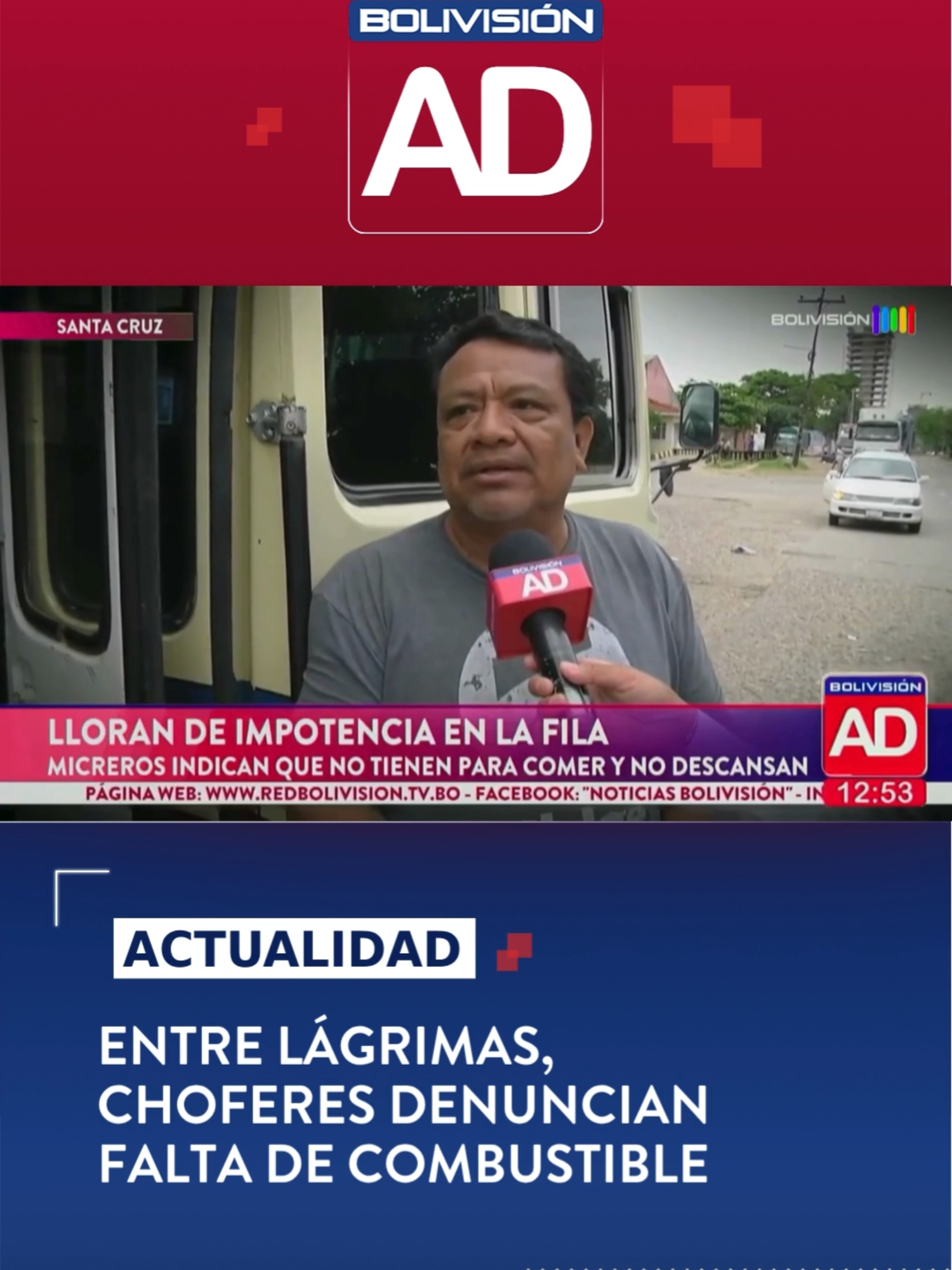 La falta de diésel en Santa Cruz tiene a los choferes de micros al borde del agotamiento. Desde el viernes hacen largas filas en los surtidores y, entre lágrimas, denuncian que no tienen para comer ni para descansar, temiendo por la pérdida de sus empleos. #RedBolivisión #NoticiasBolivisiónAlDía #Actualidad