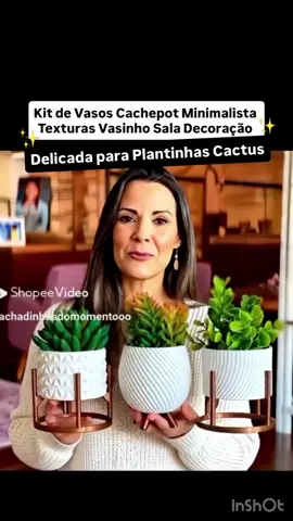 Kit de Vasos Cachepot Minimalista Texturas Vasinho Sala Decoração Delicada para Plantinhas Cactus #kitvasos #vasosdeplanta #plantinhasartificiais #achadinhosdashopee #achadinhosshopee 