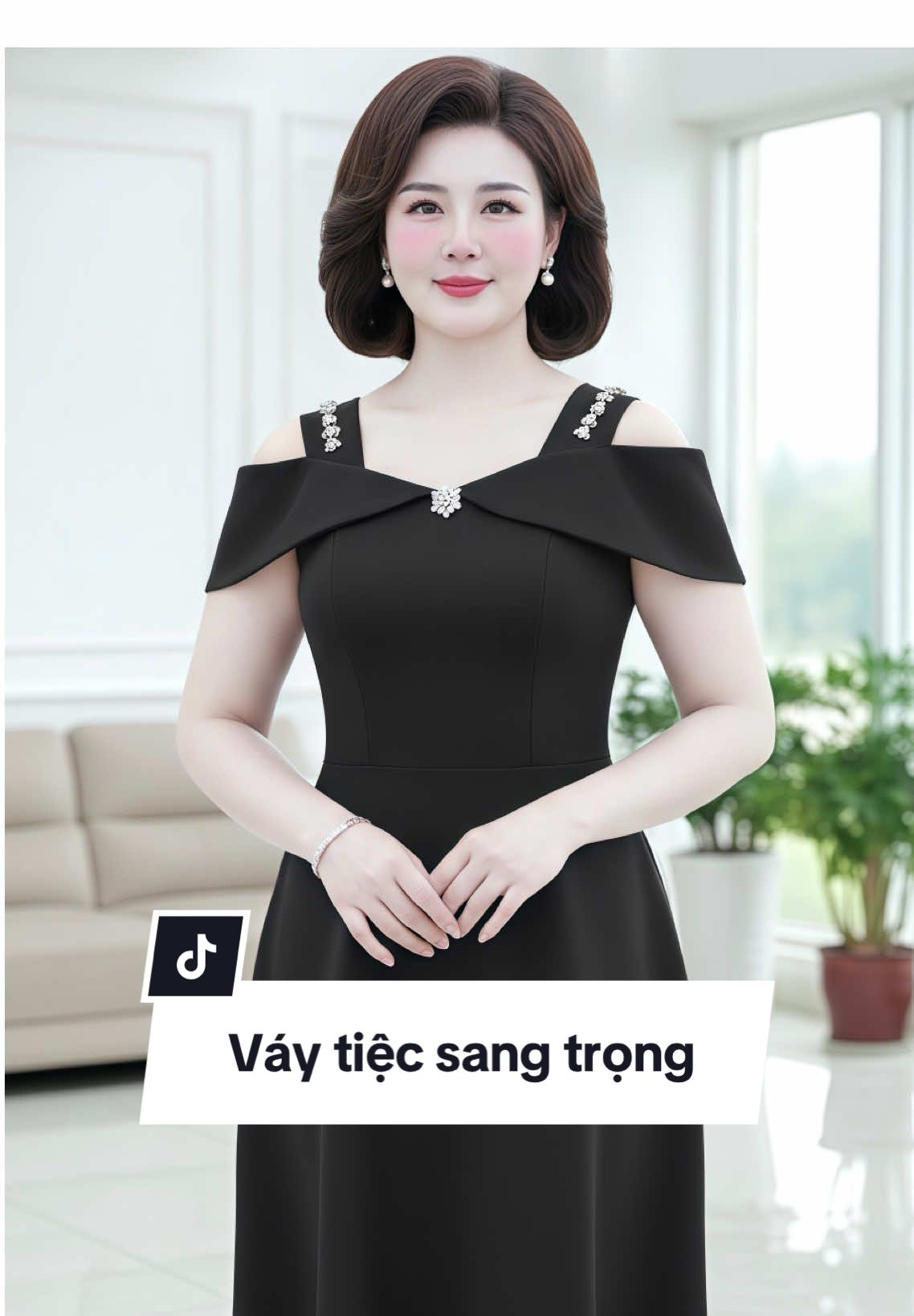 Váy dự tiệc trễ vai thiết kế eo cao, chất mango nhập khẩu mát mịn, dài 105cm – 3 màu sang trọng. #vaydutiec #vaytrevai #thoitrangtrungnien #xuhuong #mimimedep 